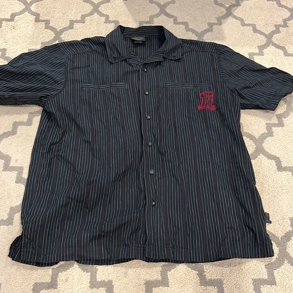 Harley-Davidson button down short sleeve shirt size large embroidered logo EUC